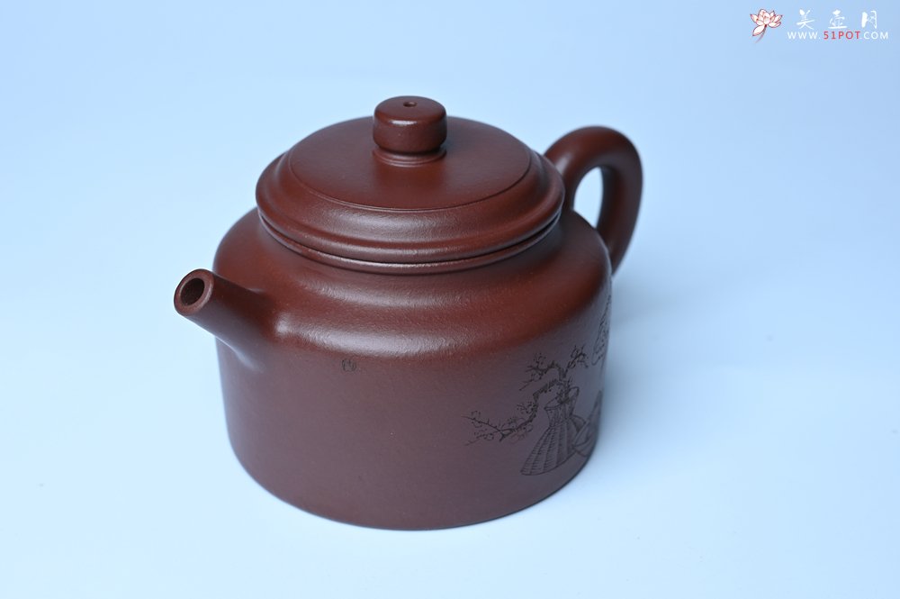 紫砂壶图片：油润黄龙山4号深井红皮龙 全手工德中壶 做工特好 装饰清供图 特文气 - 美壶网