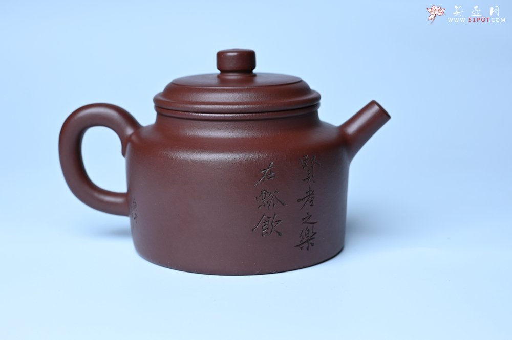 紫砂壶图片：油润黄龙山4号深井红皮龙 全手工德中壶 做工特好 装饰清供图 特文气 - 美壶网