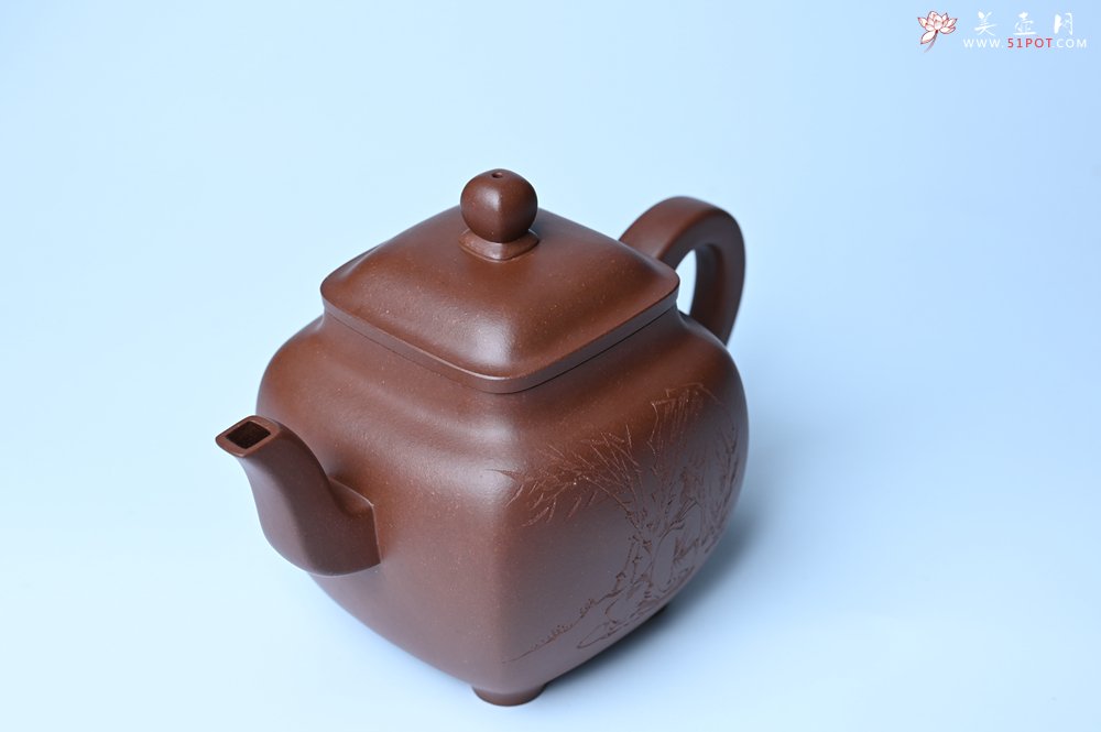 紫砂壶图片：实力派张海艳全手工油润底曹青重器鸣远四方 气势磅礴 用心之作 装饰人物特文气 - 美壶网