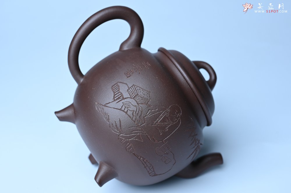 紫砂壶图片：美壶特惠 优质紫泥精致三足鼎壶 品茶论道 - 美壶网