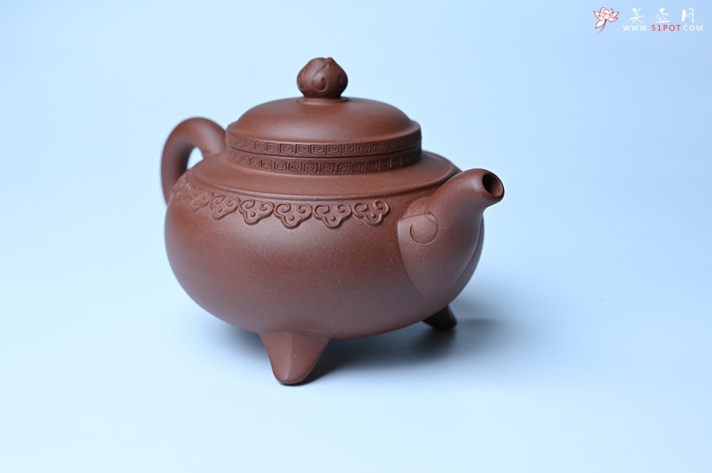 紫砂壶图片：美壶特惠 精致特好底曹青云肩如意壶 - 美壶网