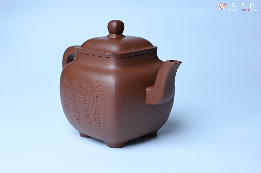 紫砂壶图片：实力派张海艳全手工油润底曹青重器鸣远四方 气势磅礴 用心之作 装饰人物特文气 - 美壶网