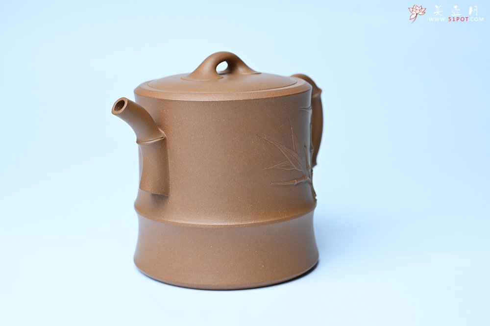 紫砂壶图片：美壶特惠 精工黄金段泥竹段 挺拔秀雅 茶人醉爱 - 美壶网