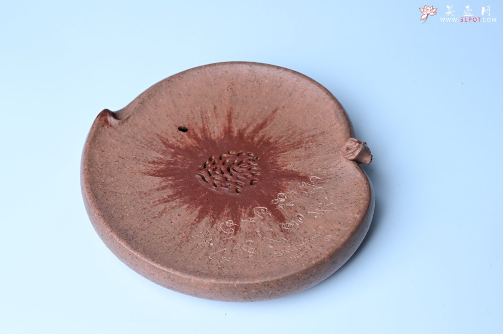 紫砂壶图片：美器特惠 朱自立工作室精品寿桃干泡台 直径大约15cm - 美壶网