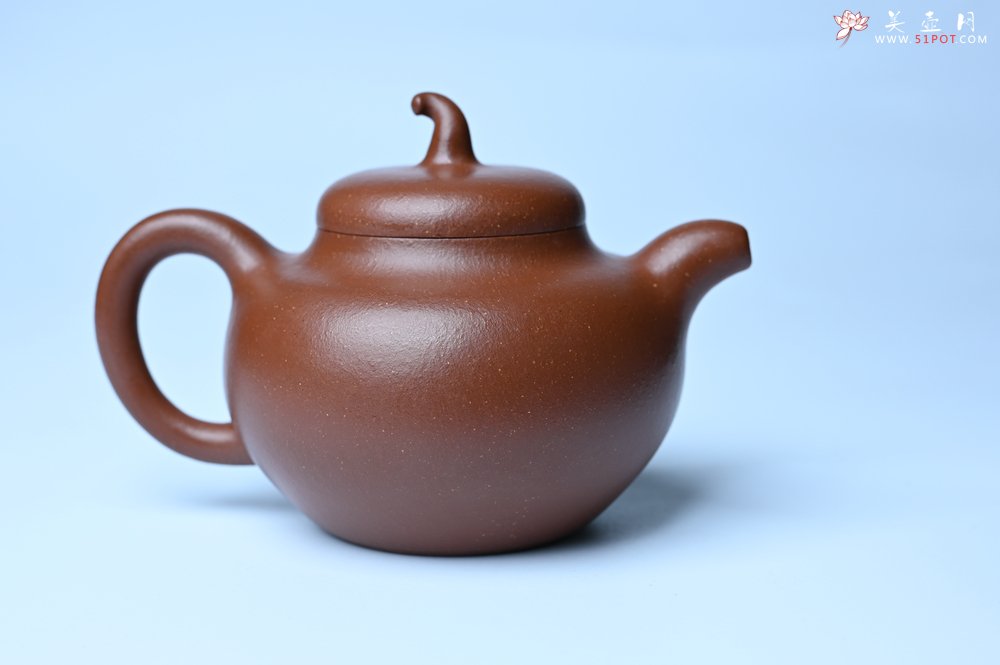 紫砂壶图片：潜力股周小培老师 油润降坡泥全手工茄瓜壶 - 美壶网