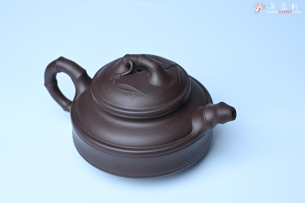 紫砂壶图片：美壶特惠 优质老紫泥双线竹鼓二式 养后特润 - 美壶网