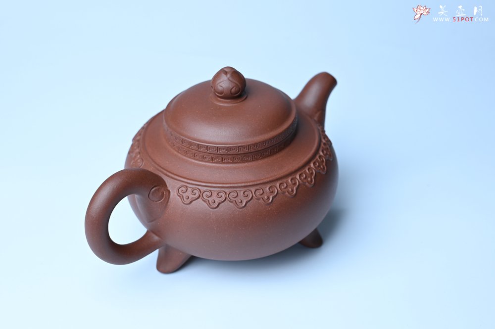 紫砂壶图片：美壶特惠 精致特好底曹青云肩如意壶 - 美壶网