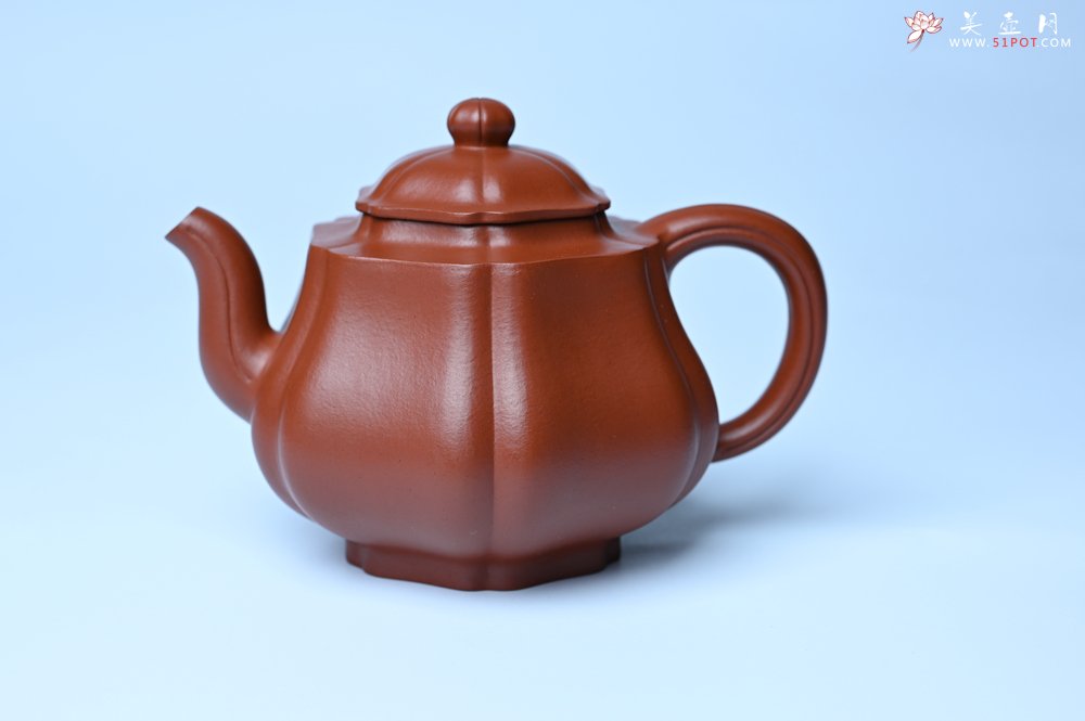 紫砂壶图片：美壶特惠 老朱泥高菱壶 茶人醉爱 - 美壶网
