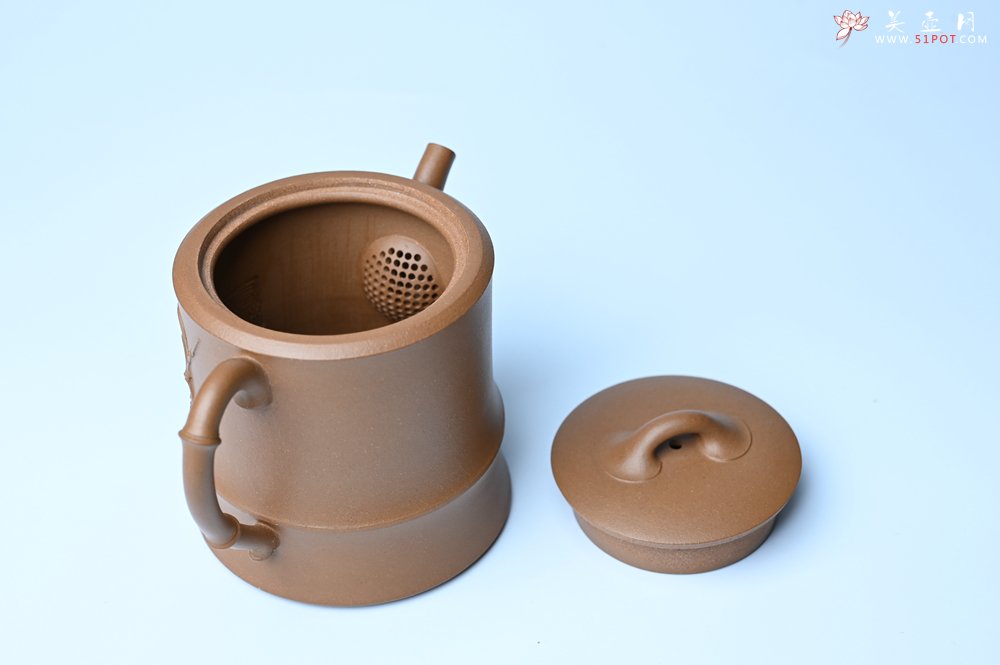 紫砂壶图片：美壶特惠 精工黄金段泥竹段 挺拔秀雅 茶人醉爱 - 美壶网