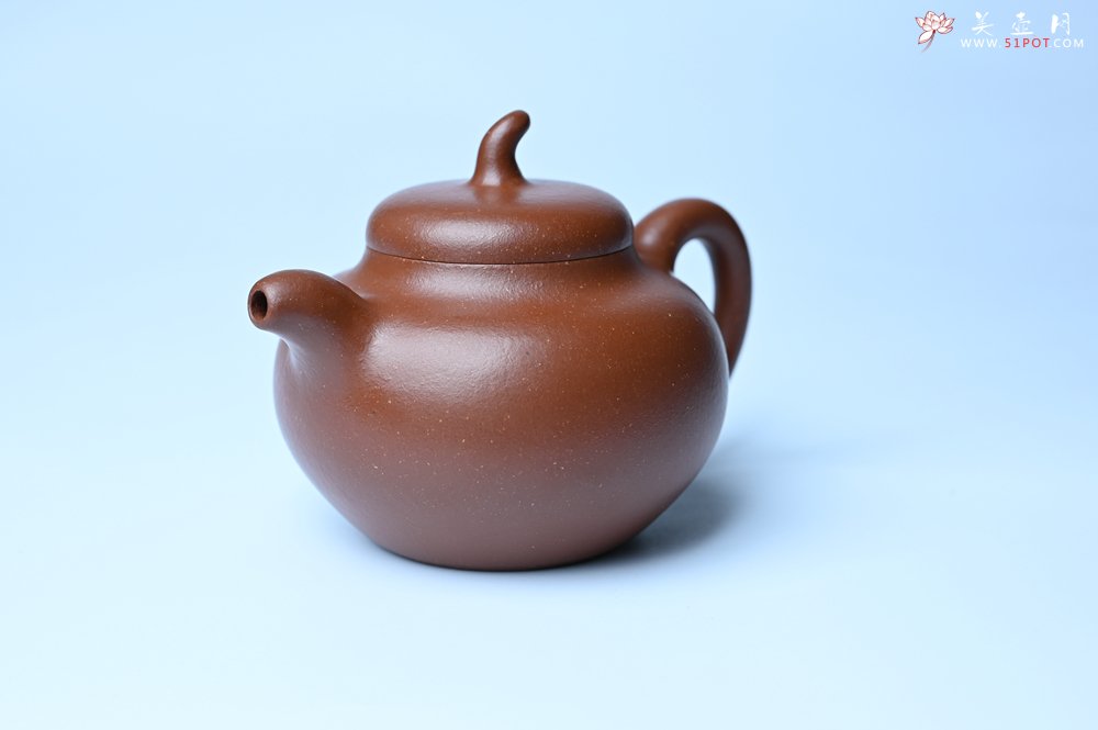 紫砂壶图片：潜力股周小培老师 油润降坡泥全手工茄瓜壶 - 美壶网