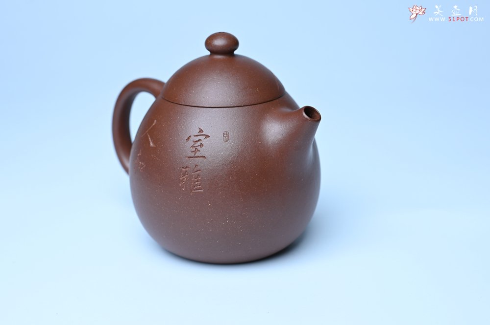 紫砂壶图片：美壶特惠 特好底槽青龙蛋壶 装饰兰草特文气 - 美壶网