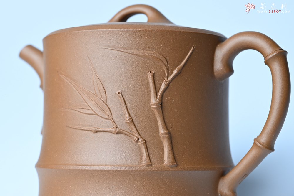 紫砂壶图片：美壶特惠 精工黄金段泥竹段 挺拔秀雅 茶人醉爱 - 美壶网