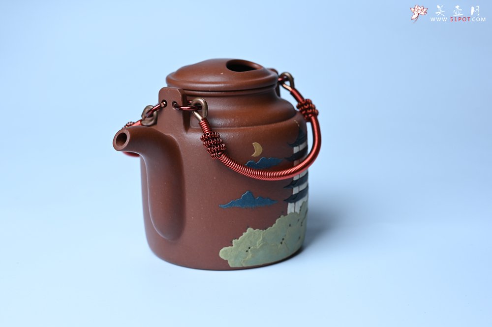 紫砂壶图片：美壶特惠 特好红皮龙精工洋桶壶 茶人醉爱 - 美壶网