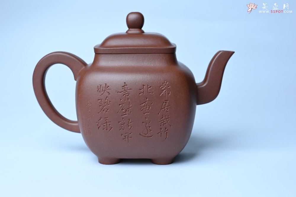 紫砂壶图片：实力派张海艳全手工油润底曹青重器鸣远四方 气势磅礴 用心之作 装饰人物特文气 - 美壶网