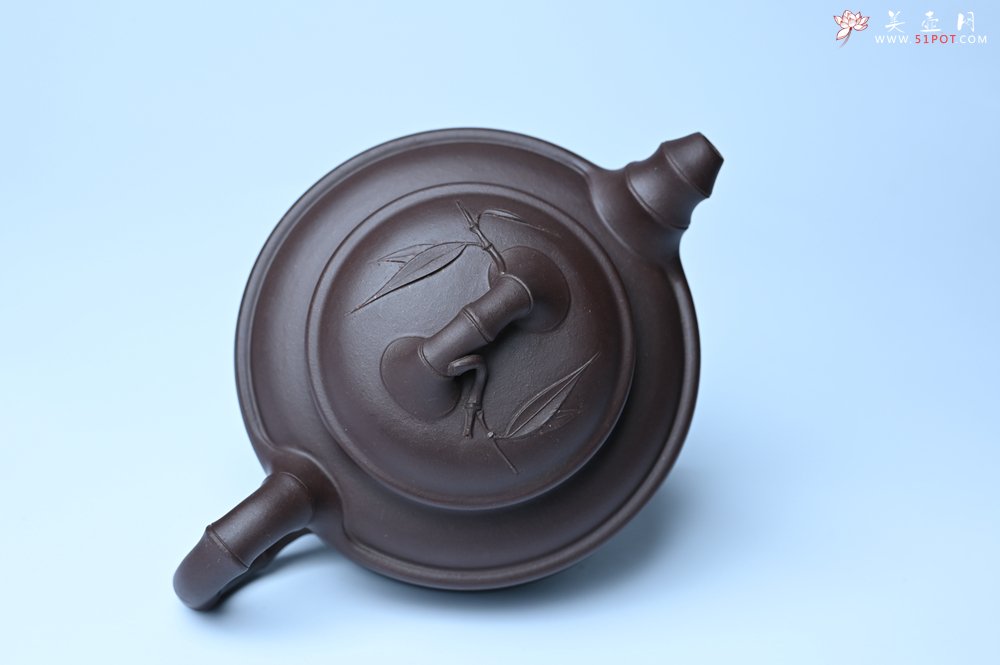 紫砂壶图片：美壶特惠 优质老紫泥双线竹鼓二式 养后特润 - 美壶网