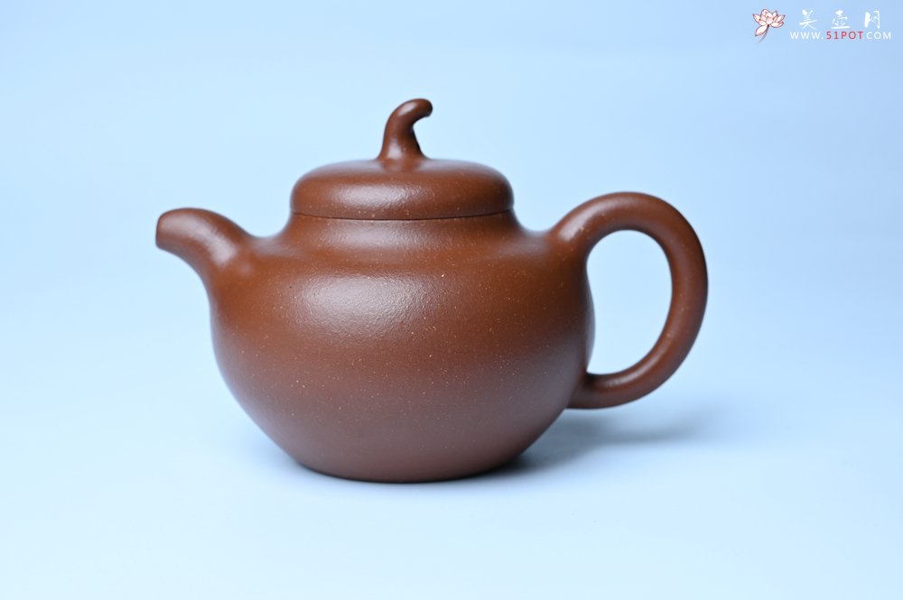 紫砂壶图片：潜力股周小培老师 油润降坡泥全手工茄瓜壶 - 美壶网