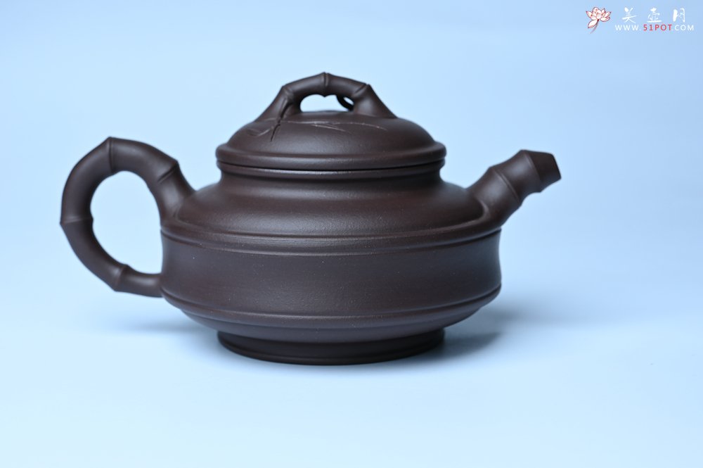紫砂壶图片：美壶特惠 优质老紫泥双线竹鼓二式 养后特润 - 美壶网
