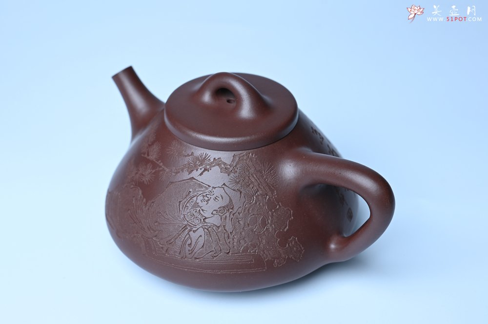 紫砂壶图片：潜力股周小培 特好全手工底槽清子冶石瓢 此是诗仙坡老作 与君同试雨前茶 - 美壶网