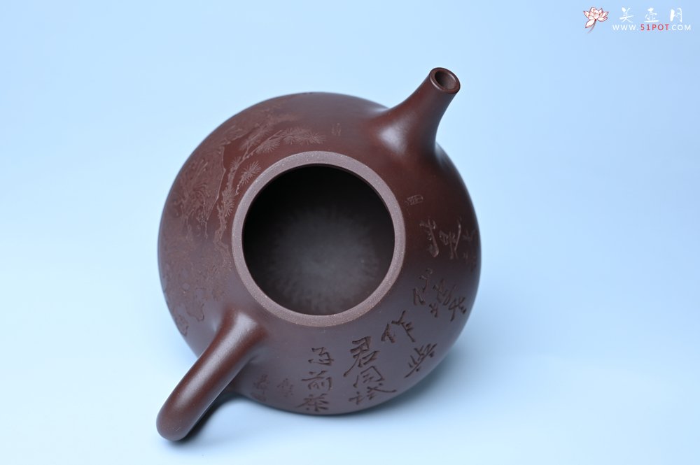 紫砂壶图片：潜力股周小培 特好全手工底槽清子冶石瓢 此是诗仙坡老作 与君同试雨前茶 - 美壶网
