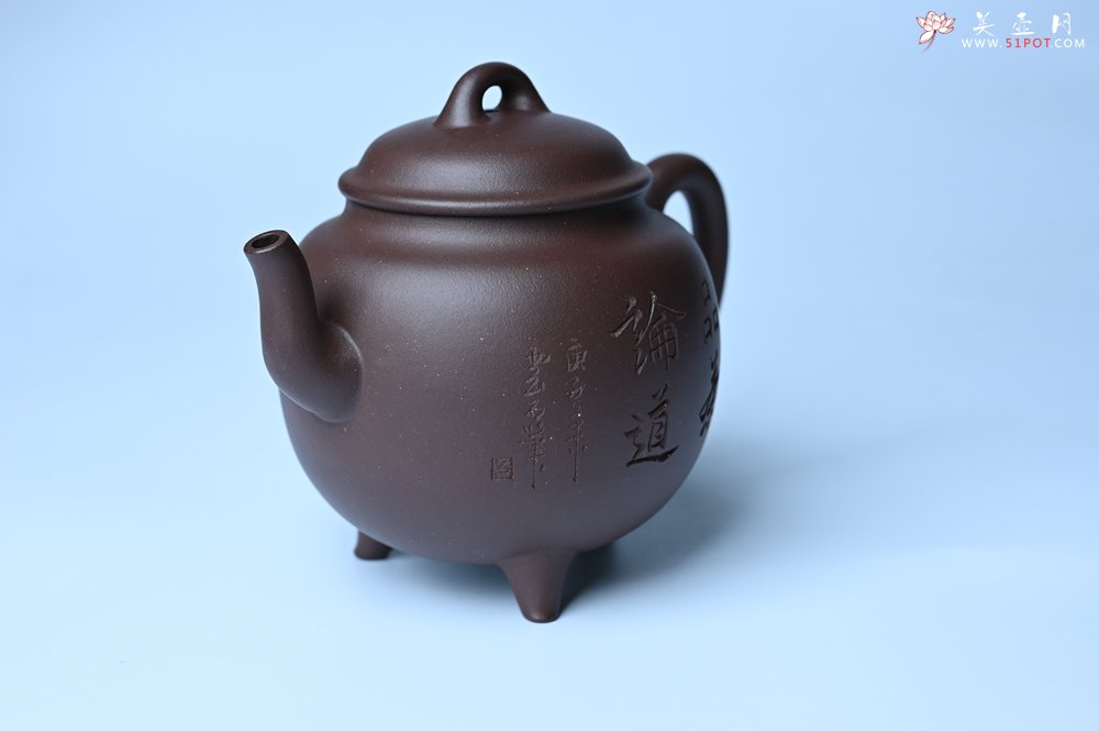 紫砂壶图片：美壶特惠 优质紫泥精致三足鼎壶 品茶论道 - 美壶网