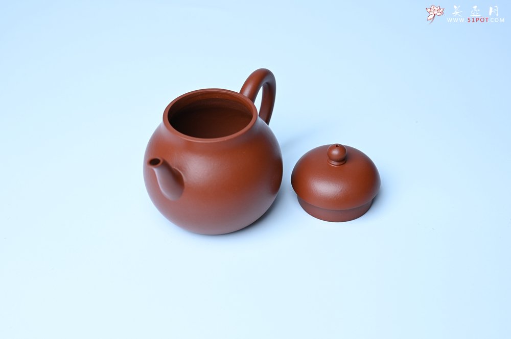 紫砂壶图片：美壶特惠 油润大红袍朱泥 手中无梨式 何以言茗事 小品高梨形 - 美壶网
