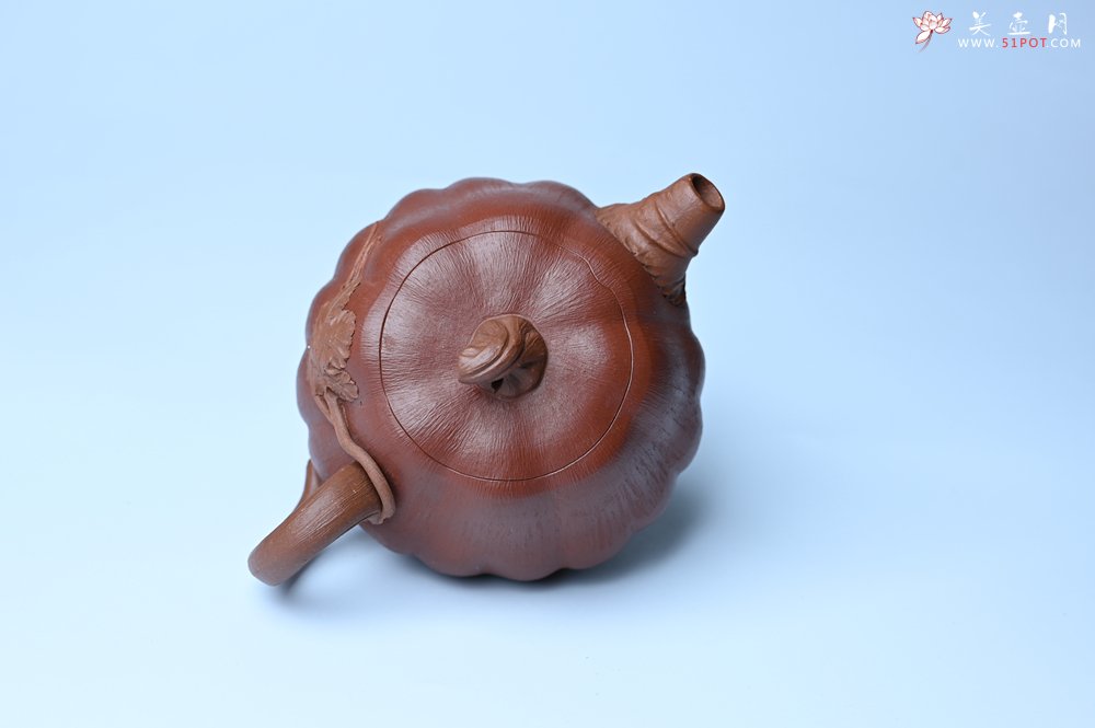 紫砂壶图片：美壶福利特惠 美壶专属定制 精致好料南瓜紫砂壶  肌理丰富生动 - 美壶网