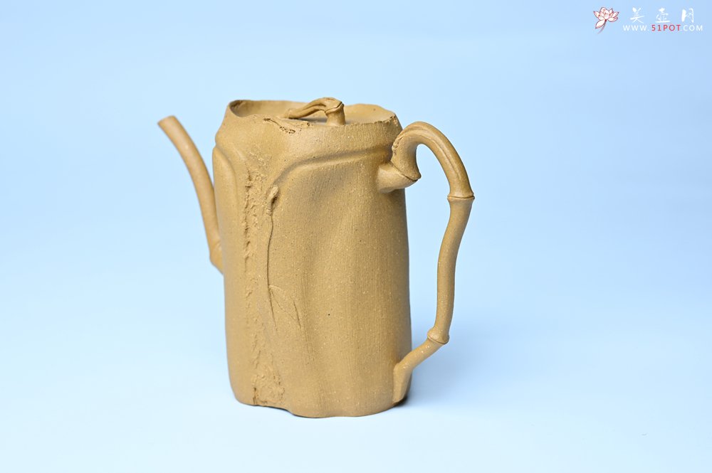 紫砂壶图片：美壶特惠 黄金段泥全手工君竹壶 茶人醉爱 - 美壶网