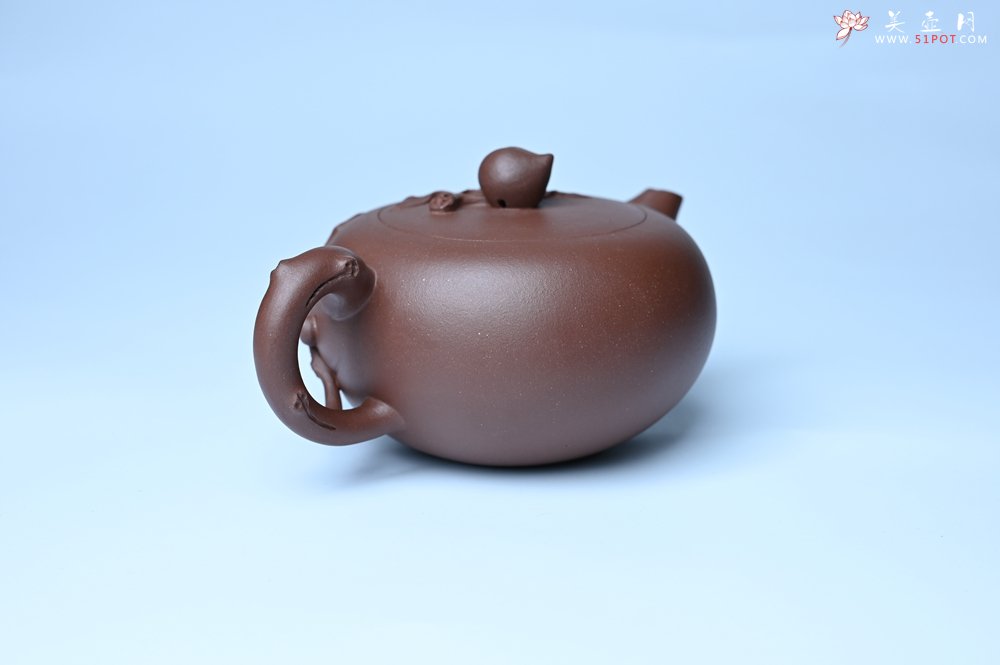 紫砂壶图片：美壶特惠 1993年国工杨军保精致特好紫泥蟠桃壶 - 美壶网