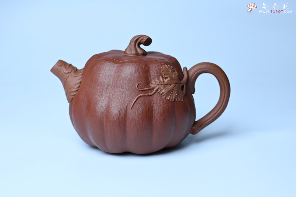 紫砂壶图片：美壶福利特惠 美壶专属定制 精致好料南瓜紫砂壶  肌理丰富生动 - 美壶网