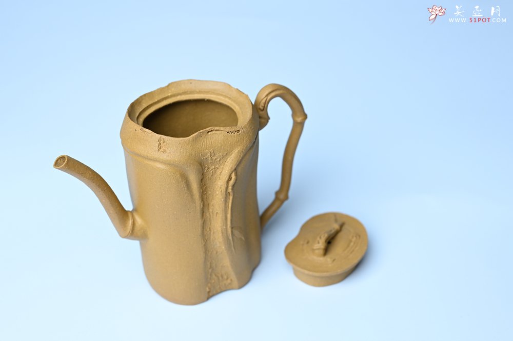 紫砂壶图片：美壶特惠 黄金段泥全手工君竹壶 茶人醉爱 - 美壶网