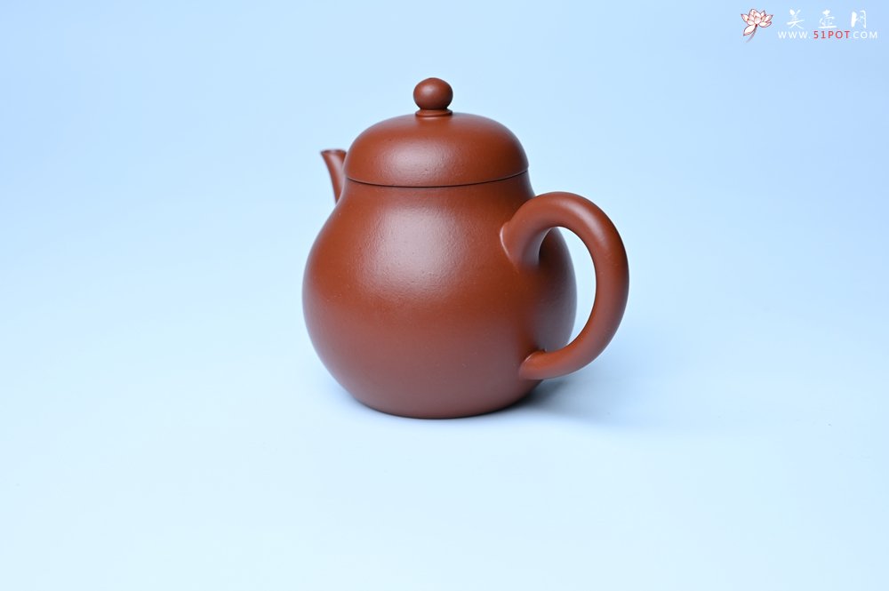 紫砂壶图片：美壶特惠 油润大红袍朱泥 手中无梨式 何以言茗事 小品高梨形 - 美壶网