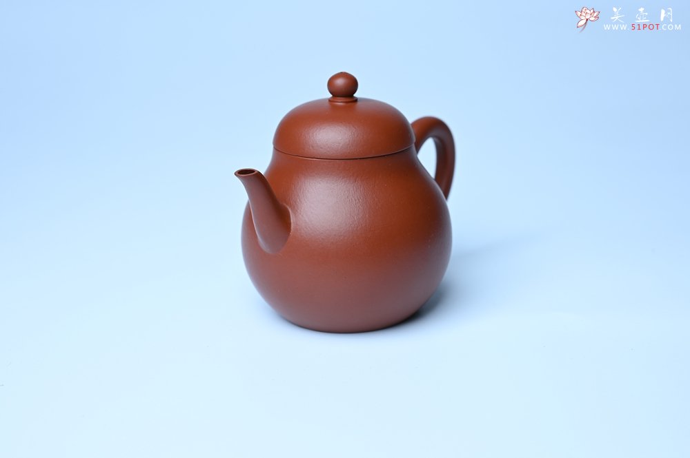 紫砂壶图片：美壶特惠 油润大红袍朱泥 手中无梨式 何以言茗事 小品高梨形 - 美壶网