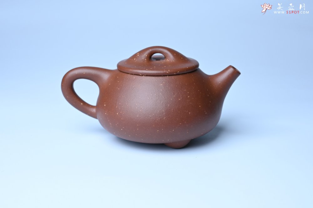 紫砂壶图片：美壶特惠 精致特好紫玉金砂满瓢景舟石瓢壶 做工和泥料不输千元作品 - 美壶网