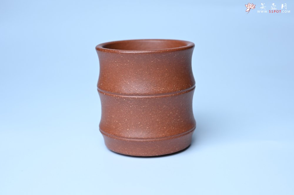 紫砂壶图片：美杯特惠 精致厚实特好降坡泥竹节主人杯 - 美壶网