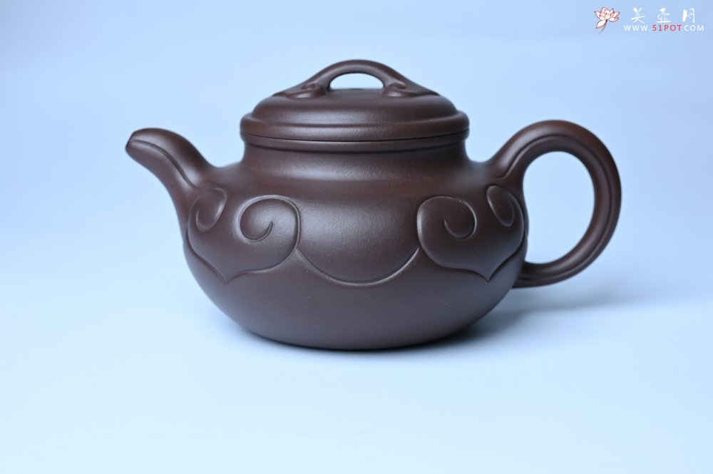 紫砂壶图片：美壶特惠 精致特好老紫泥仿古如意壶 茶人醉爱 - 美壶网