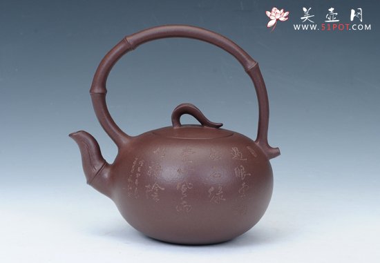 紫砂壶图片：竹节提梁 - 美壶网
