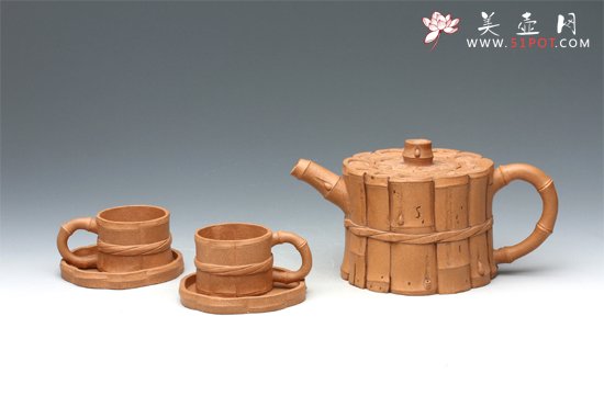 紫砂壶图片：束竹套壶 - 美壶网