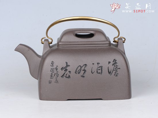 紫砂壶图片：牛盖提梁 - 美壶网