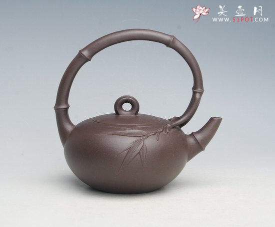 紫砂壶图片：竹节提梁 - 美壶网