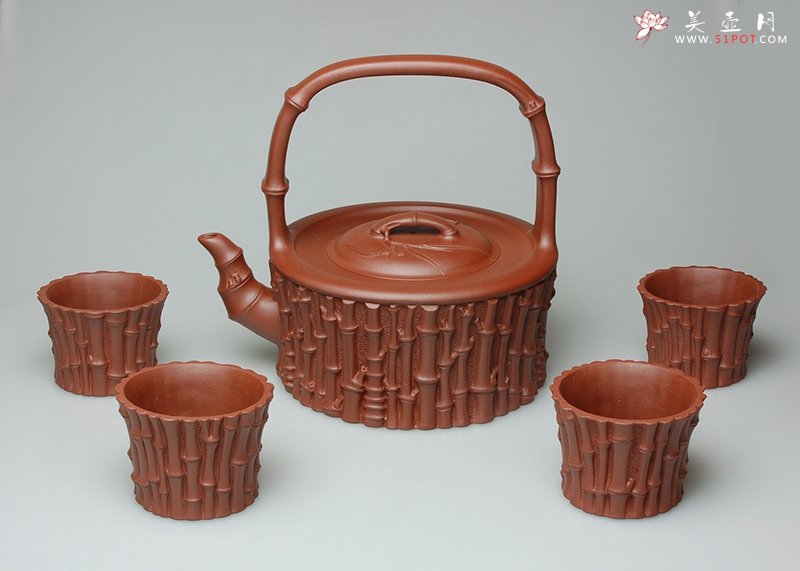 紫砂壶图片：竹海提梁茶具 - 美壶网