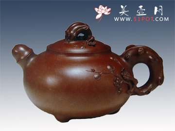 紫砂壶图片：梅竹合璧 - 美壶网