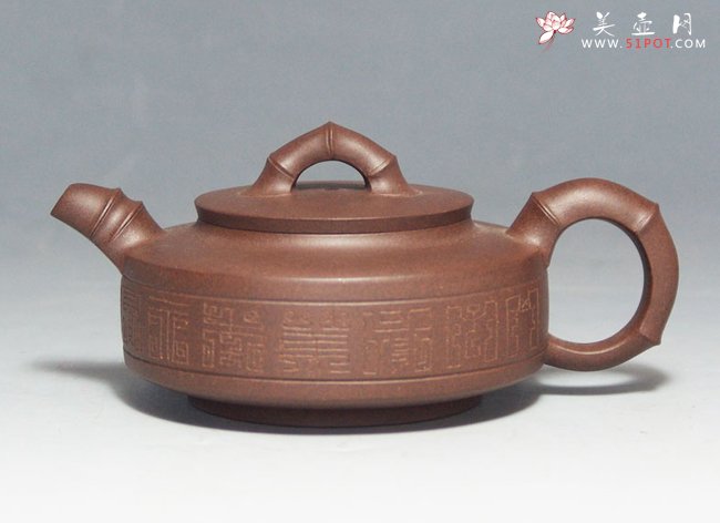 紫砂壶图片：扁园竹 160CC - 美壶网