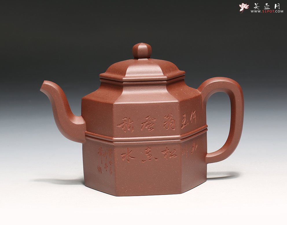 紫砂壶图片：六方双线 - 美壶网