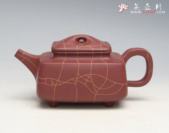 紫砂壶图片：四方冰纹 - 美壶网