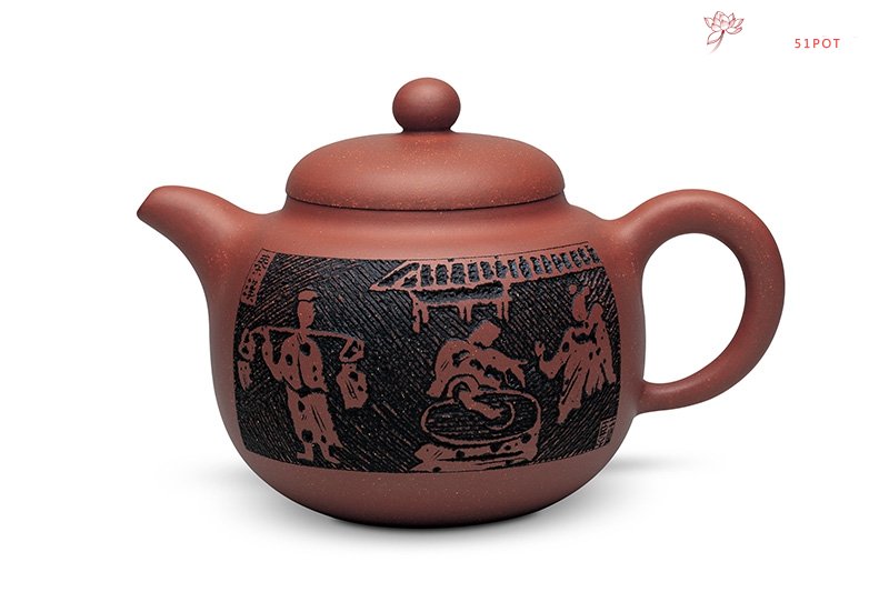 紫砂壶图片：润德壶（荣获第六届工艺美术大师精品博览会创新艺术金奖） - 美壶网