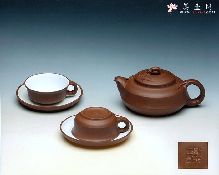 紫砂壶图片：墨竹茶具 - 美壶网