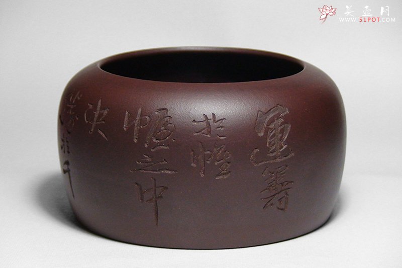 紫砂壶图片：仿古水盂 - 美壶网