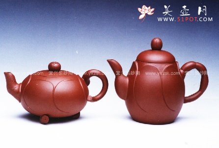 紫砂壶图片：荷花对壶 - 美壶网