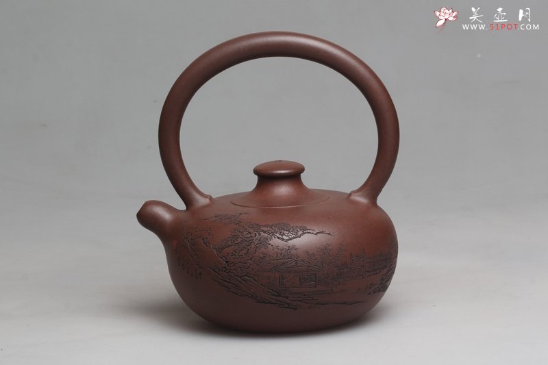 紫砂壶图片：山水提梁 - 美壶网