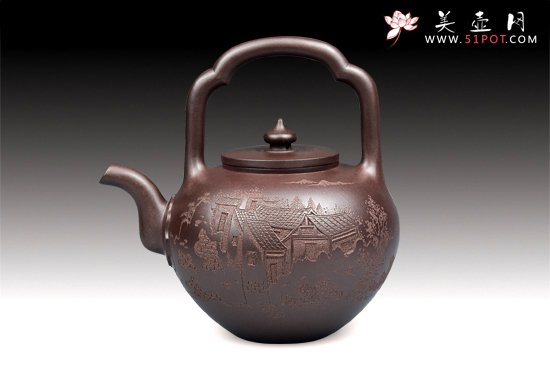 紫砂壶图片：8 吴经提梁 - 美壶网